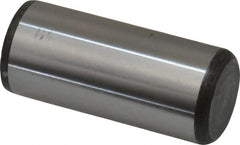 Made in USA - 7/8" Diam x 2" Pin Length Grade 8 Alloy Steel Standard Dowel Pin - Bright Finish, C 47-58 & C 60 (Surface) Hardness, 180,400 Lb (Double Shear), 90,200 Lb (Single Shear) Breaking Strength, 1 Beveled & 1 Rounded End - Exact Tooling