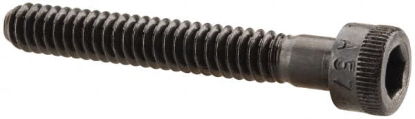 Made in USA - #10-24 UNC Hex Socket Drive, Socket Cap Screw - Alloy Steel, Black Oxide Finish, Partially Threaded, 1-3/8" Length Under Head - Exact Tooling