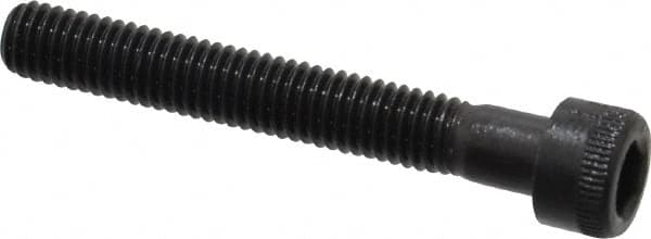 Made in USA - #10-32 UNF Hex Socket Drive, Socket Cap Screw - Alloy Steel, Black Oxide Finish, Partially Threaded, 1-3/8" Length Under Head - Exact Tooling