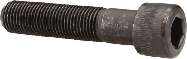 Made in USA - 1-8 UNC Hex Socket Drive, Socket Cap Screw - Alloy Steel, Black Oxide Finish, Partially Threaded, 4-1/4" Length Under Head - Exact Tooling