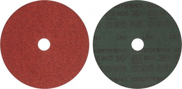 3M - 7" Diam 7/8" Hole 36 Grit Fiber Disc - Very Coarse Grade, Ceramic, 8,600 Max RPM, Series 987C - Exact Tooling