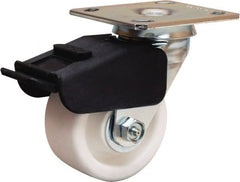 Hamilton - 4" Diam x 2" Wide x 5-5/8" OAH Top Plate Mount Swivel Caster - Polyolefin, 550 Lb Capacity, Delrin Bearing, 4 x 4-1/2" Plate - Exact Tooling