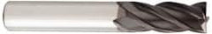OSG - 1" Diam, 1-1/2" LOC, 4 Flute Solid Carbide Ball End Mill - TiAlN Finish, Single End, 4" OAL, 1" Shank Diam, Spiral Flute - Exact Tooling