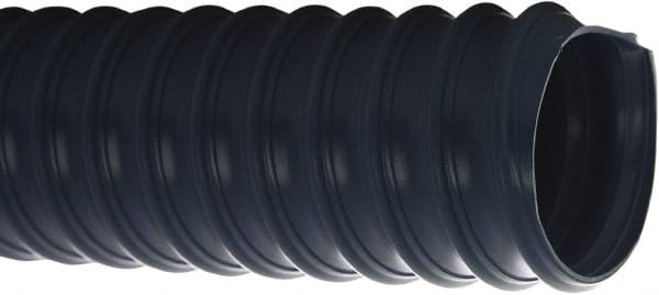 Flexaust - 10" ID, 3 Hg Vac Rating, 8 psi, PVC Vacuum & Duct Hose - 25' Long, Blue, 9.92" Bend Radius, 20 to 160°F - Exact Tooling