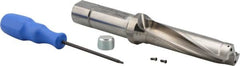 Iscar - 3-3/4" Max Drill Depth, 4xD, 0.937" Diam, Indexable Insert Drill - 1" Shank Diam, Whistle Notch Shank - Exact Tooling