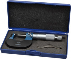 Value Collection - 1 Inch Measurement Range, 0.0001 Inch Graduation, Spherical Anvil, Ratchet Stop Thimble, Mechanical Anvil, Tube Micrometer - Accurate Up to 0.0001 Inch, Accurate Up to 0.0001 Inch, Enamel Finish, Carbide - Exact Tooling