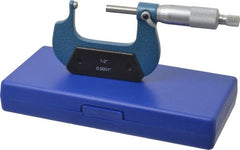 Value Collection - 1 to 2 Inch Measurement Range, 0.0001 Inch Graduation, Spherical Anvil, Ratchet Stop Thimble, Mechanical Anvil, Tube Micrometer - Accurate Up to 0.0001 Inch, Accurate Up to 0.0001 Inch, Enamel Finish, Carbide - Exact Tooling