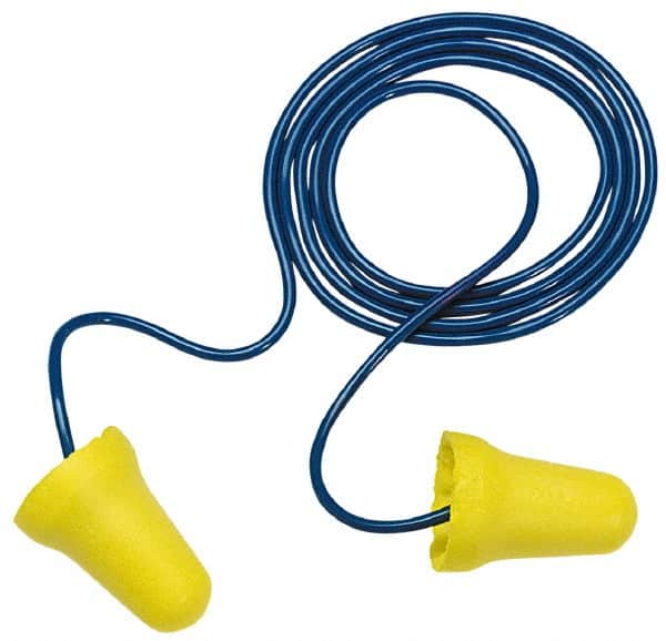 3M - Disposable, Corded, 28 dB, Taper Flare Earplugs - Yellow, 200 Pairs - Exact Tooling