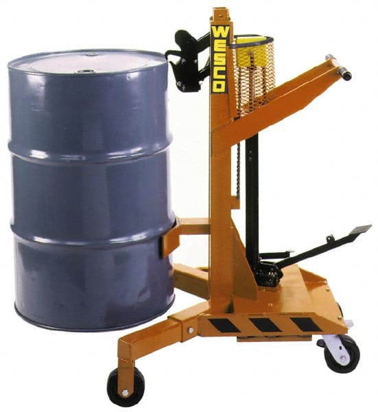 Wesco Industrial Products - 1,100 Lb Load Capacity, 55 Gal Drum Transporter - For 55 Gal Drums - Exact Tooling