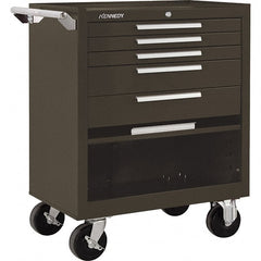 Kennedy - 5 Drawer 1,400 Lb Capacity Steel Tool Roller Cabinet - 27" Wide x 35" High x 18" Deep, Brown - Exact Tooling