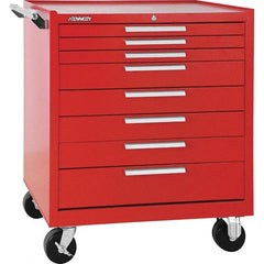 Kennedy - 8 Drawer 1,400 Lb Capacity Steel Tool Roller Cabinet - 34" Wide x 40" High x 20" Deep, Red - Exact Tooling