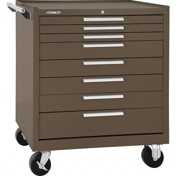 Kennedy - 8 Drawer 1,400 Lb Capacity Steel Tool Roller Cabinet - 34" Wide x 40" High x 20" Deep, Brown - Exact Tooling