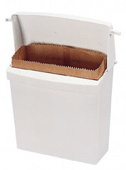 Rubbermaid - Plastic Feminine Hygiene Product Receptacle - 10-3/4" High x 12-1/2" Wide x 5-1/4" Deep, White - Exact Tooling