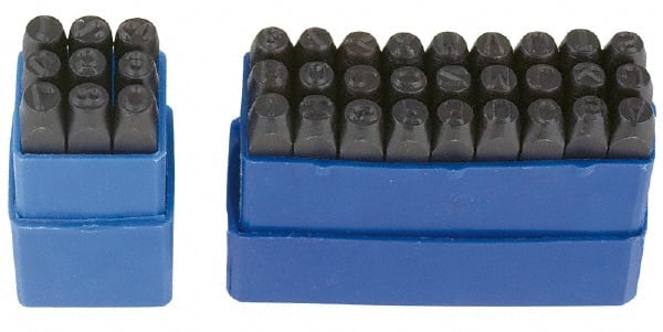 Groz - 27 Piece, 1/4" Character Steel Stamp Set - Exact Tooling