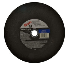 Milwaukee Tool - 14" 36 Grit Aluminum Oxide Cutoff Wheel - 3/32" Thick, 1" Arbor, 4,365 Max RPM, Use with Angle Grinders - Exact Tooling