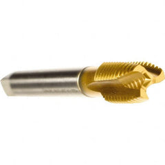 Emuge - M12x1.50 Metric Fine, 3 Flute, TiN Finish, Cobalt Spiral Point Tap - Plug Chamfer, Right Hand Thread, 3-3/8" OAL, 0.866" Thread Length, 0.367" Shank Diam, 6H Class of Fit, Series Rekord B - Exact Tooling