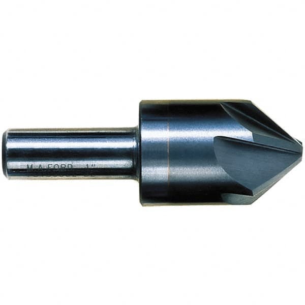 M.A. Ford - 1/2" Head Diam, 3/8" Shank Diam, 6 Flute 90° Solid Carbide Countersink - 2-1/8" OAL - Exact Tooling