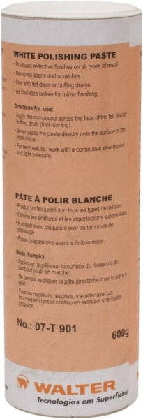 WALTER Surface Technologies - 5 oz Metal Polishing Compound - Compound Grade Ultra Fine, 1,500 Grit, White, For Fine Polishing, Use on Metal - Exact Tooling