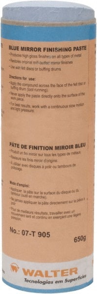 WALTER Surface Technologies - 5 oz Metal Polishing Compound - Compound Grade Ultra Fine, 2,000 Grit, Blue, For Mirror Finishing, Use on Metal - Exact Tooling