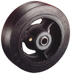 Albion - 5 Inch Diameter x 2 Inch Wide, Solid Rubber Caster Wheel - 400 Lb. Capacity, 2-3/16 Inch Hub Length, 1/2 Inch Axle Diameter, Roller Bearing - Exact Tooling