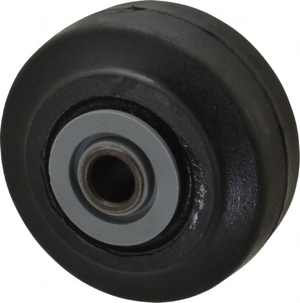 Albion - 3-1/4 Inch Diameter x 1-1/2 Inch Wide, Solid Rubber Caster Wheel - 140 Lb. Capacity, 1-5/8 Inch Hub Length, 1/2 Inch Axle Diameter, Roller Bearing - Exact Tooling