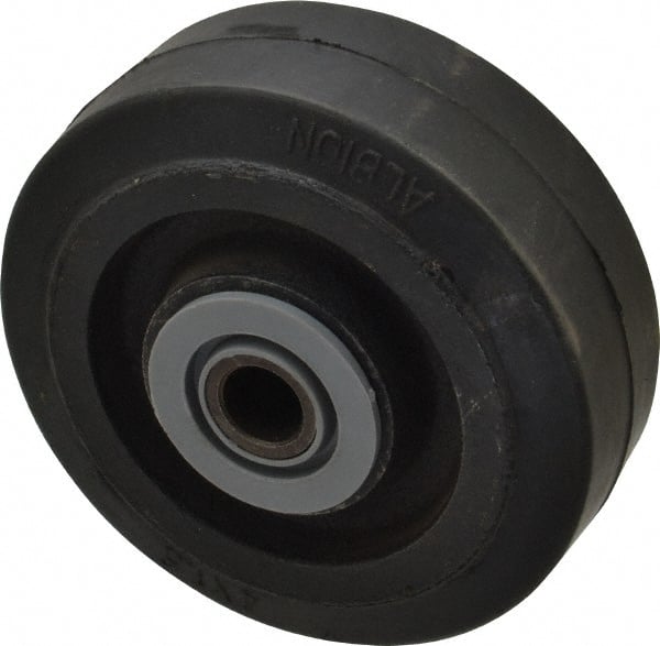 Albion - 4 Inch Diameter x 1-1/2 Inch Wide, Solid Rubber Caster Wheel - 250 Lb. Capacity, 1-5/8 Inch Hub Length, 1/2 Inch Axle Diameter, Roller Bearing - Exact Tooling