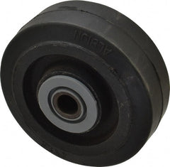 Albion - 4 Inch Diameter x 1-1/2 Inch Wide, Solid Rubber Caster Wheel - 250 Lb. Capacity, 1-5/8 Inch Hub Length, 1/2 Inch Axle Diameter, Roller Bearing - Exact Tooling