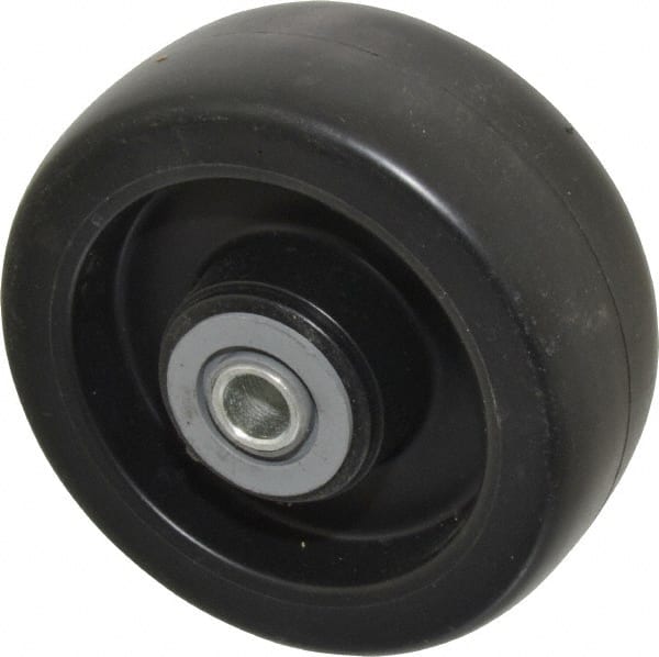 Albion - 5 Inch Diameter x 2 Inch Wide, Polyolefin Caster Wheel - 650 Lb. Capacity, 2-3/16 Inch Hub Length, 1/2 Inch Axle Diameter, Roller Bearing - Exact Tooling