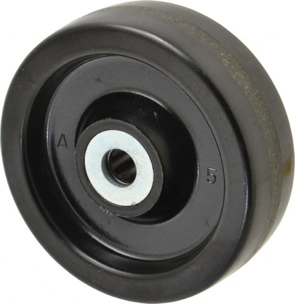 Albion - 4 Inch Diameter x 1-1/4 Inch Wide, Phenolic Caster Wheel - 400 Lb. Capacity, 1-3/8 Inch Hub Length, 1/2 Inch Axle Diameter, Roller Bearing - Exact Tooling