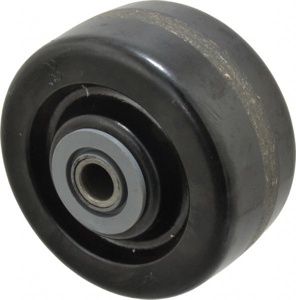 Albion - 4 Inch Diameter x 2 Inch Wide, Phenolic Caster Wheel - 800 Lb. Capacity, 2-3/16 Inch Hub Length, 1/2 Inch Axle Diameter, Roller Bearing - Exact Tooling