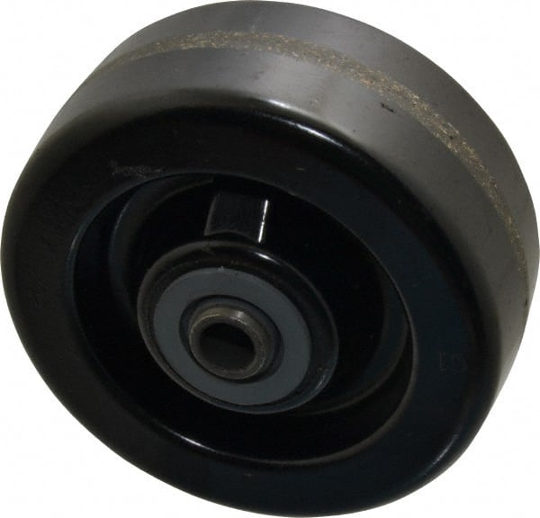 Albion - 5 Inch Diameter x 2 Inch Wide, Phenolic Caster Wheel - 1,200 Lb. Capacity, 2-3/16 Inch Hub Length, 1/2 Inch Axle Diameter, Roller Bearing - Exact Tooling