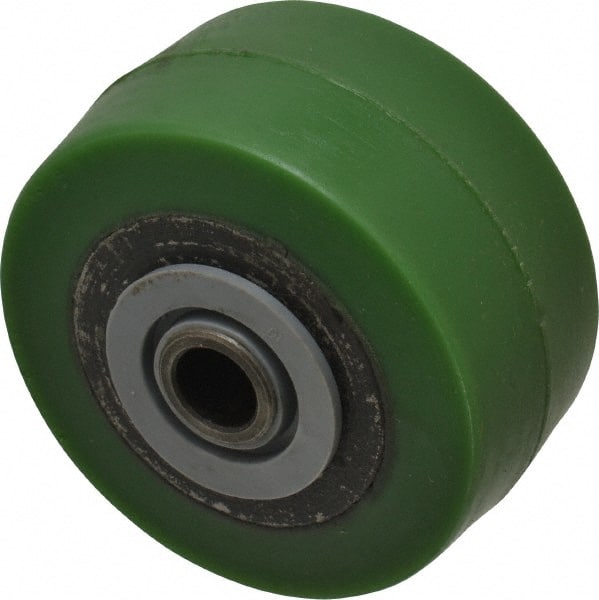Albion - 3-1/4 Inch Diameter x 1-5/8 Inch Wide, Polyurethane Caster Wheel - 420 Lb. Capacity, 1-7/8 Inch Hub Length, 1/2 Inch Axle Diameter, Roller Bearing - Exact Tooling