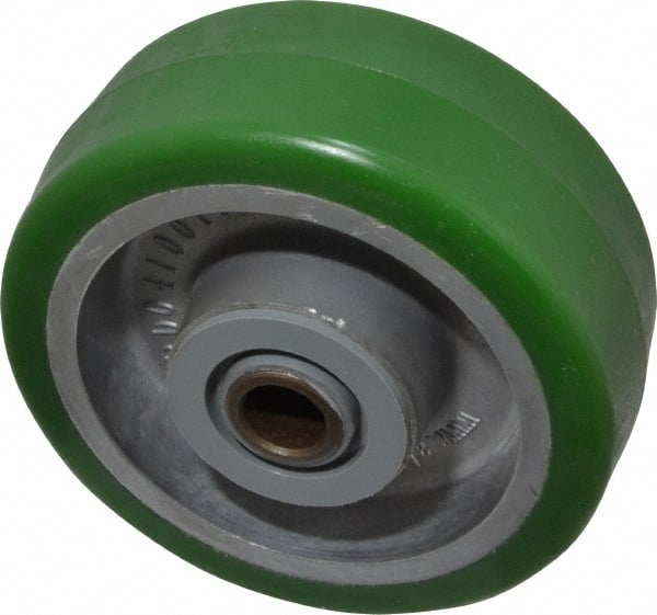 Albion - 4 Inch Diameter x 1-1/2 Inch Wide, Polyurethane Caster Wheel - 600 Lb. Capacity, 1-7/8 Inch Hub Length, 1/2 Inch Axle Diameter, Roller Bearing - Exact Tooling