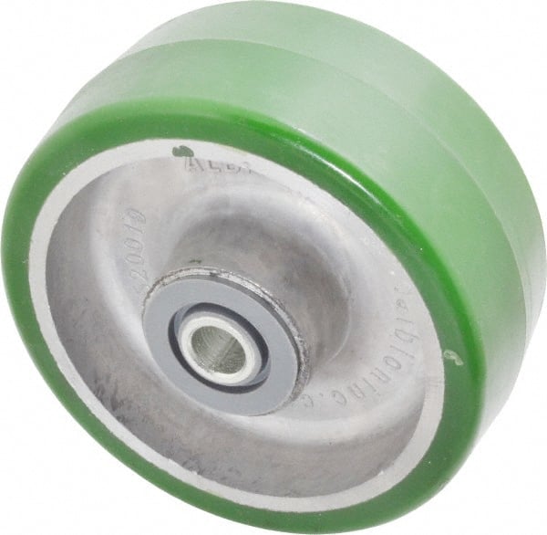 Albion - 5 Inch Diameter x 2 Inch Wide, Polyurethane Caster Wheel - 1,050 Lb. Capacity, 2-7/16 Inch Hub Length, 1/2 Inch Axle Diameter, Roller Bearing - Exact Tooling