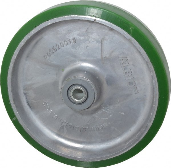 Albion - 8 Inch Diameter x 2 Inch Wide, Polyurethane Caster Wheel - 1,500 Lb. Capacity, 2-3/16 Inch Hub Length, 1/2 Inch Axle Diameter, Roller Bearing - Exact Tooling