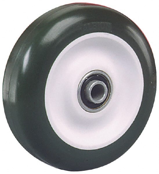 Albion - 5 Inch Diameter x 1-1/4 Inch Wide, Polyurethane Caster Wheel - 440 Lb. Capacity, 1-3/8 Inch Hub Length, 3/8 Inch Axle Diameter, Ball Bearing - Exact Tooling