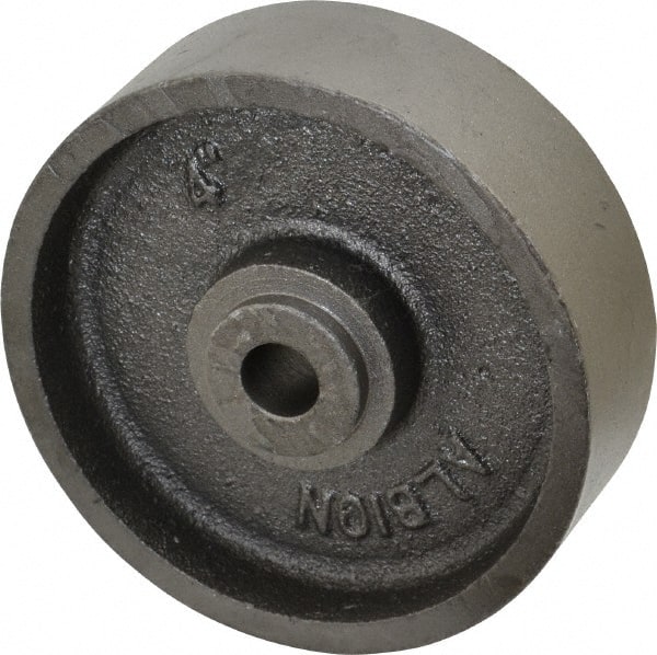 Albion - 4 Inch Diameter x 1-1/4 Inch Wide, Cast Iron Caster Wheel - 350 Lb. Capacity, 1-3/8 Inch Hub Length, 3/8 Inch Axle Diameter, Sleeve Bearing - Exact Tooling