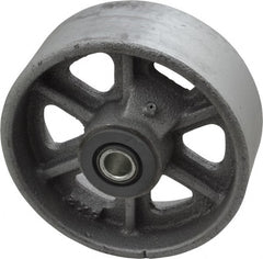 Albion - 5 Inch Diameter x 2 Inch Wide, Cast Iron Caster Wheel - 1,300 Lb. Capacity, 2-3/16 Inch Hub Length, 1/2 Inch Axle Diameter, Roller Bearing - Exact Tooling