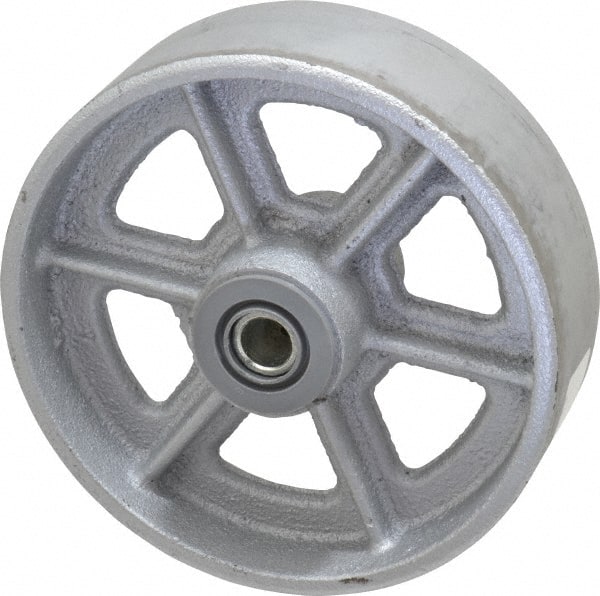 Albion - 6 Inch Diameter x 2 Inch Wide, Cast Iron Caster Wheel - 1,400 Lb. Capacity, 2-3/16 Inch Hub Length, 3/4 Inch Axle Diameter, Roller Bearing - Exact Tooling