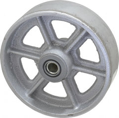 Albion - 6 Inch Diameter x 2 Inch Wide, Cast Iron Caster Wheel - 1,400 Lb. Capacity, 2-3/16 Inch Hub Length, 3/4 Inch Axle Diameter, Roller Bearing - Exact Tooling