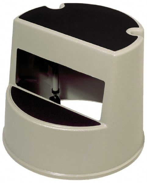 Rubbermaid - 13" High x 16" Wide x 16" Deep, Beige Step Stool with Retractable Rubber Casters - Plastic - Exact Tooling