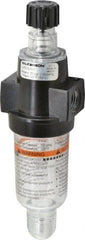 Wilkerson - 1/4 NPT Port, 150 Max psi, Miniature Lubricator - Polycarbonate Bowl, Zinc Body, 20 CFM, 125°F Max, 1.73" Wide x 5.8" High - Exact Tooling