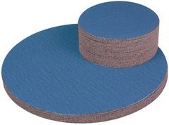 Superior Abrasives - 30" Diam, 50 Grit Zirconia Alumina Adhesive PSA Disc - Coarse Grade, Blue, Cloth Backing, Flexible - Exact Tooling