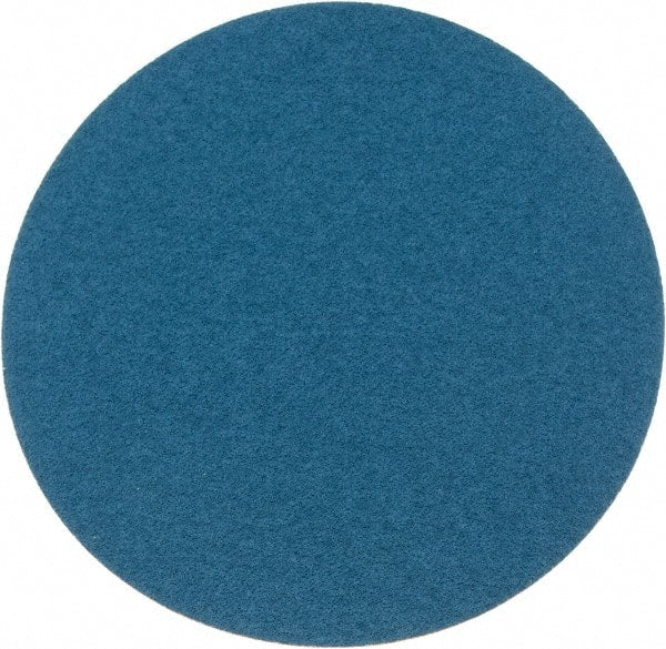 Superior Abrasives - 12" Diam, 36 Grit Zirconia Alumina Adhesive PSA Disc - Very Coarse Grade, Blue, X Weighted Backing, Flexible - Exact Tooling