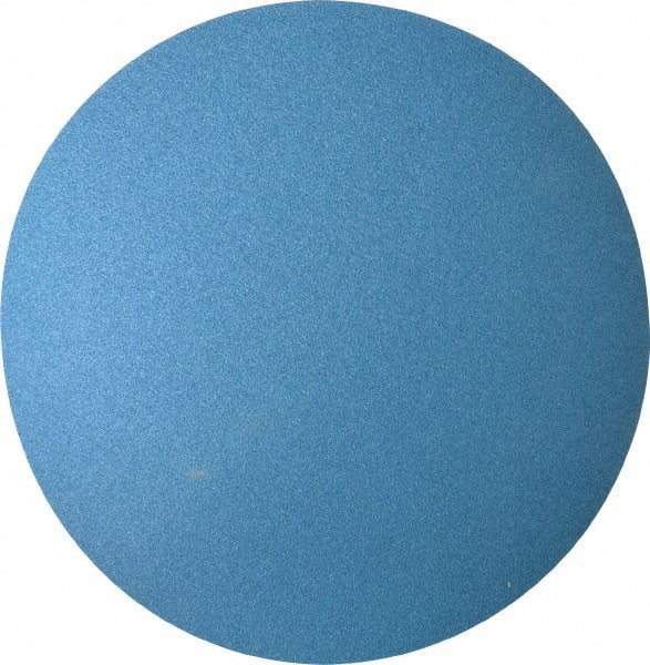 Superior Abrasives - 12" Diam, 60 Grit Zirconia Alumina Adhesive PSA Disc - Medium Grade, Blue, X Weighted Backing, Flexible - Exact Tooling