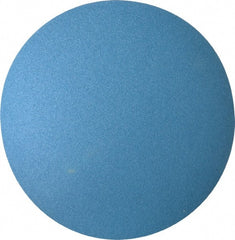 Superior Abrasives - 12" Diam, 60 Grit Zirconia Alumina Adhesive PSA Disc - Medium Grade, Blue, X Weighted Backing, Flexible - Exact Tooling