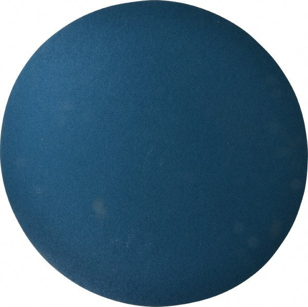 Superior Abrasives - 16" Diam, 60 Grit Zirconia Alumina Adhesive PSA Disc - Medium Grade, Blue, Cloth Backing, Flexible - Exact Tooling