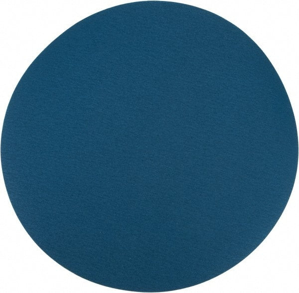 Superior Abrasives - 20" Diam, 80 Grit Zirconia Alumina Adhesive PSA Disc - Medium Grade, Blue, X Weighted Backing, Flexible - Exact Tooling
