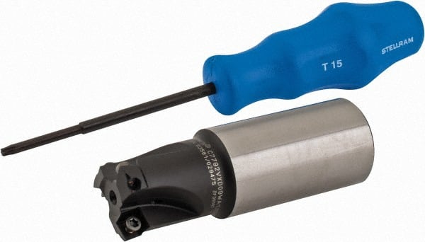 Kennametal - 1-1/4" Cutter Diam, 0.059" Max Depth of Cut, Indexable High-Feed Face Mill - 3.855" High, XD... 0904... Inserts, Series 7792 VXD - Exact Tooling