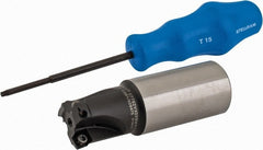 Kennametal - 1-1/4" Cutter Diam, 0.059" Max Depth of Cut, Indexable High-Feed Face Mill - 3.855" High, XD... 0904... Inserts, Series 7792 VXD - Exact Tooling